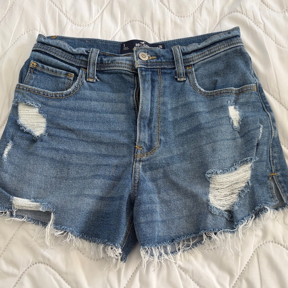 Hollister Blue Jean Distressed Shorts